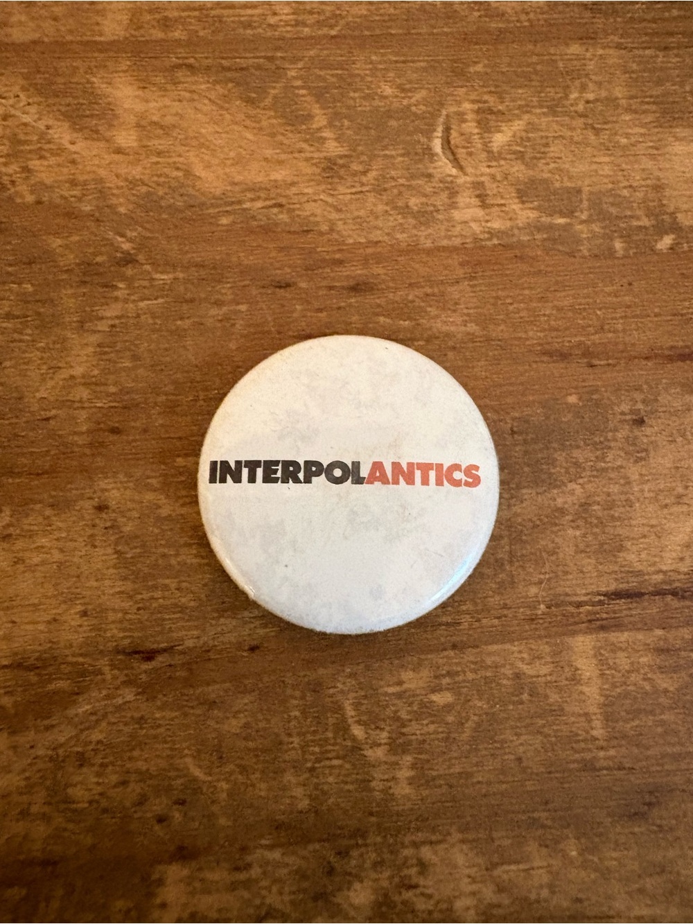 Interpol - Antics Button Pin in White